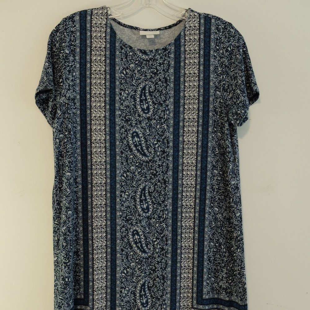 J. Jill knit border-print dress, size Petite Small